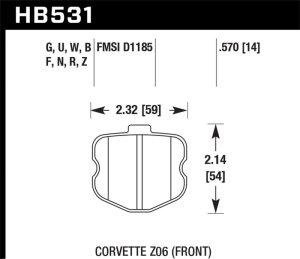 Chevrolet Corvette Z06 Brake Pads - Front - Hawk Performance - DTC-70 - `06-`12